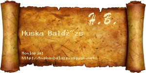 Huska Balázs névjegykártya